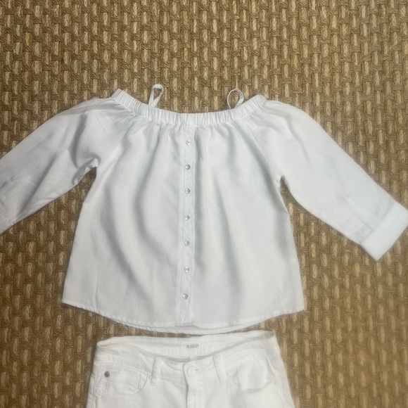 Lot 2 Pc Hudson CPSIA 2008 Cuff Hem Jeans Girls Sz 10 & Tractr White Blouse Sz L - Picture 2 of 8